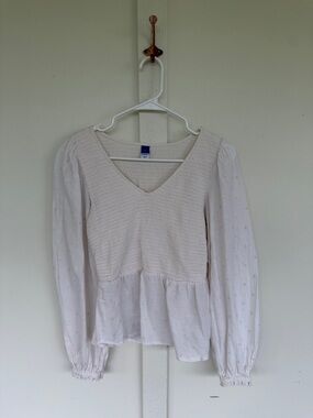 Old Navy cream peasant top blouse